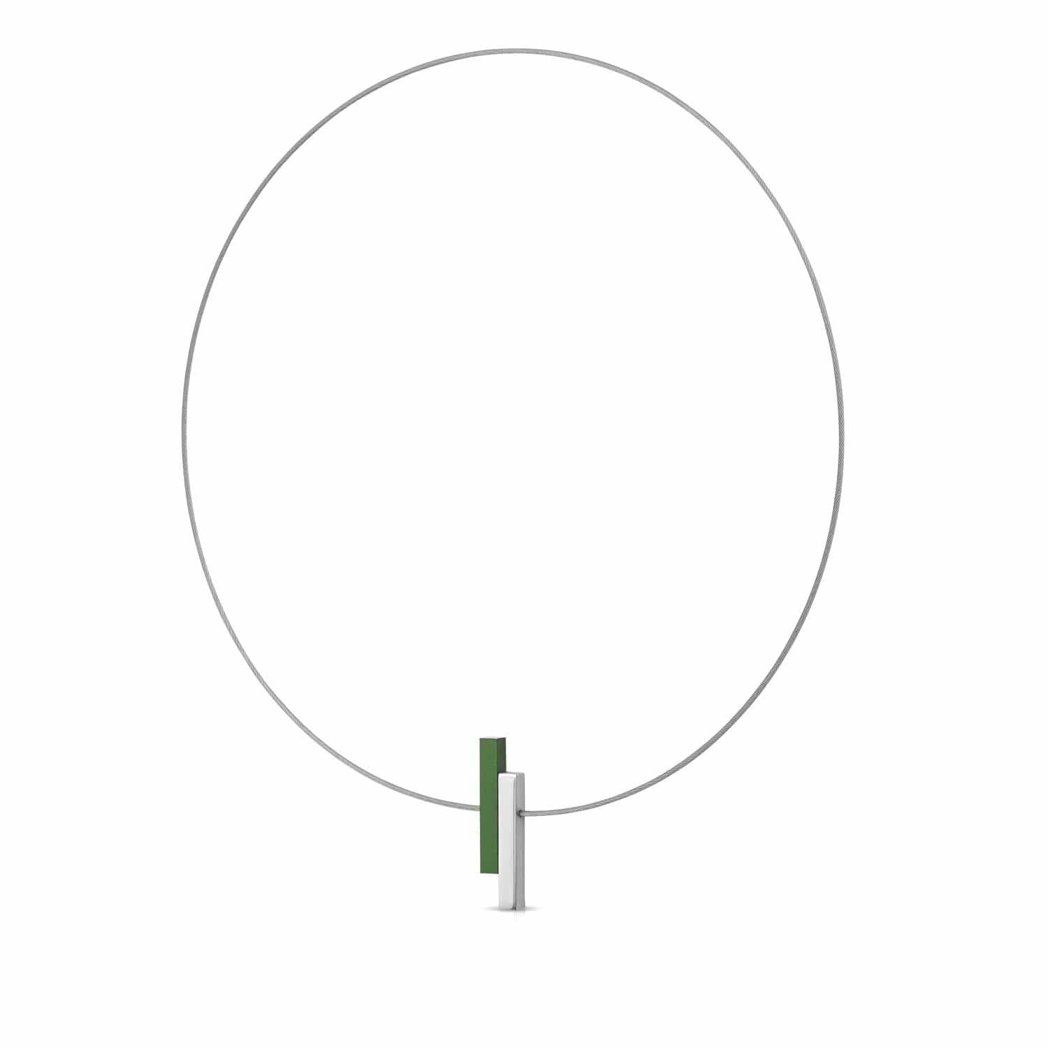 Collier Eenvoudige staafjes Groen C116GR
