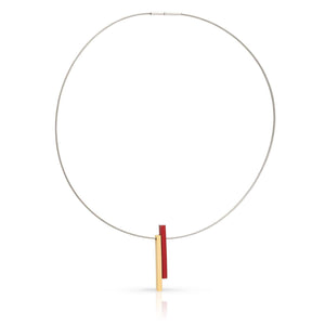 Collier twee staafjes Rood C239R