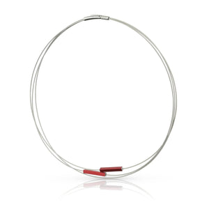 Collier Staafjes Rood C243R