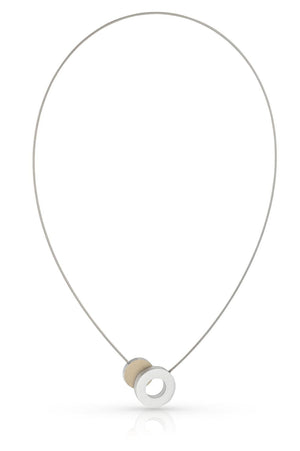 Collier Gekleurd rondje en een ring C265AG