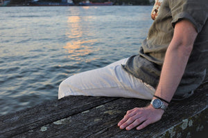 Thinking of you men- leren heren armband gevlochten A709VL
