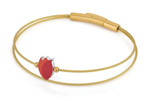 Armband Tulp Goud - rood oranje